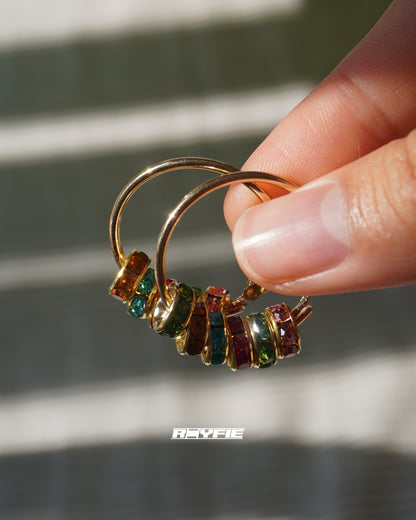 KOLORA Sparkling Mosaic Hoops