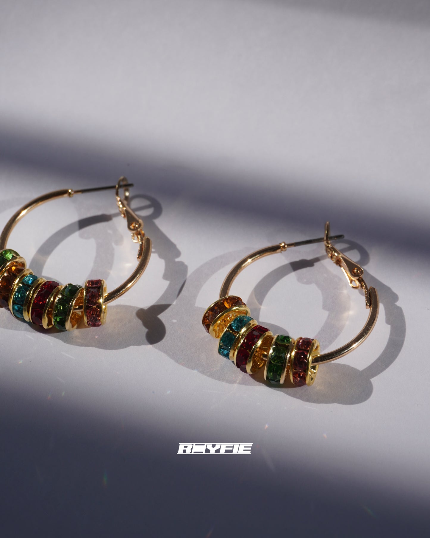 KOLORA Sparkling Mosaic Hoops