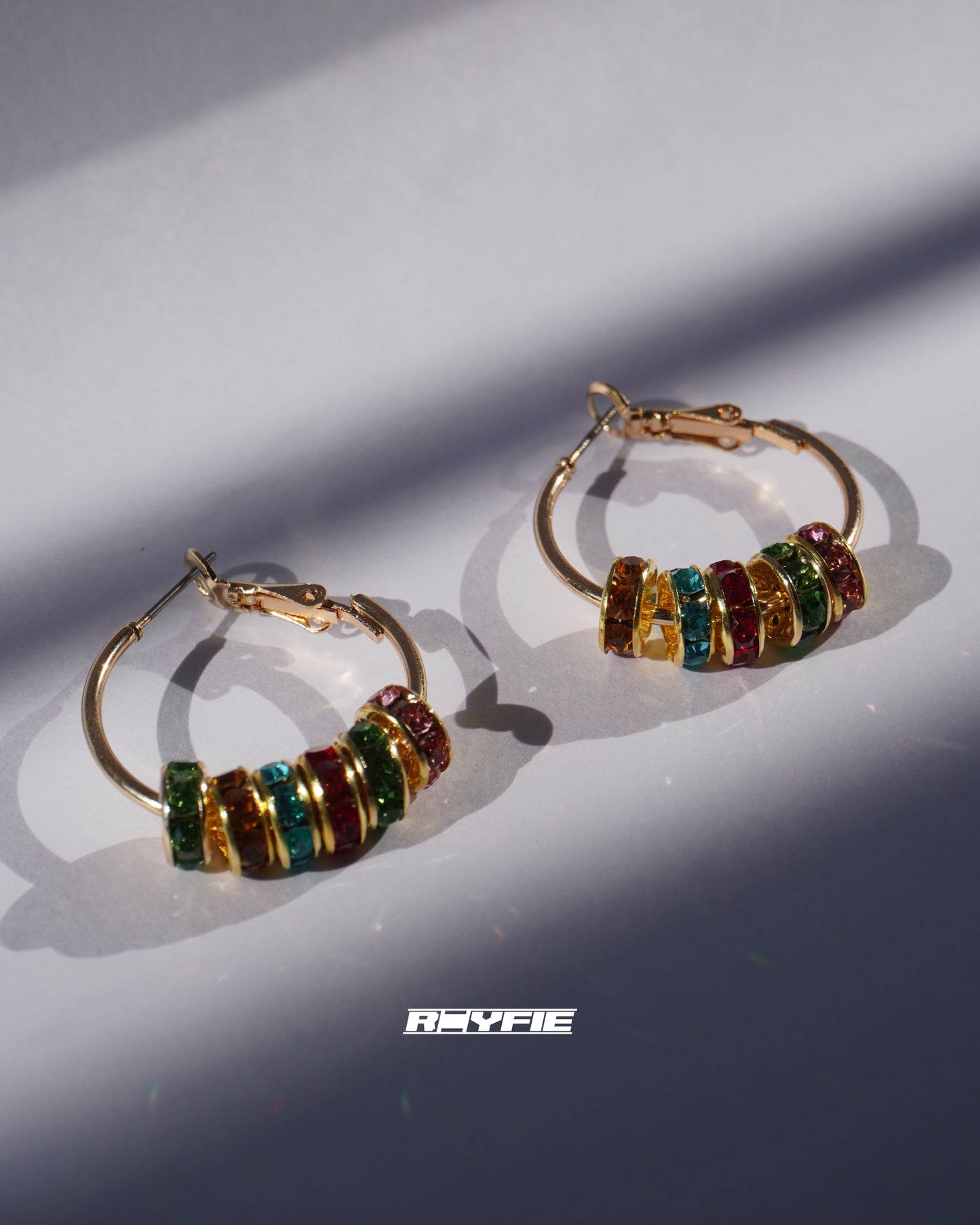 KOLORA Sparkling Mosaic Hoops