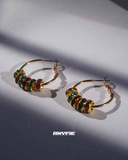 KOLORA Sparkling Mosaic Hoops