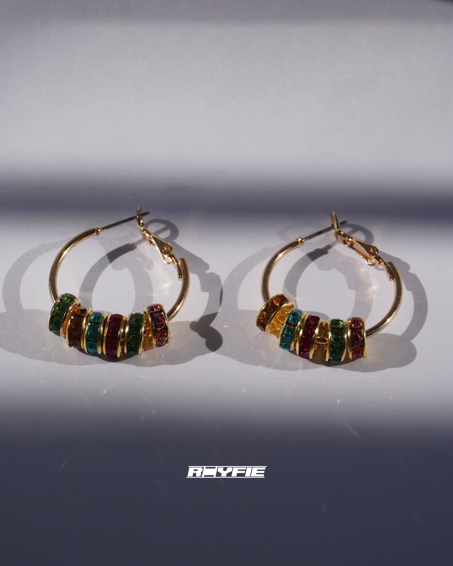 KOLORA Sparkling Mosaic Hoops