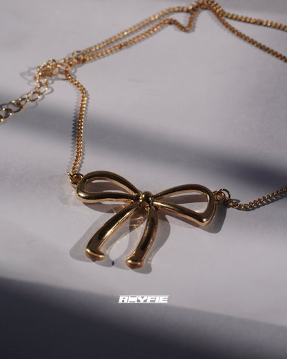 KOLORA Elegant Bow Charm Necklace