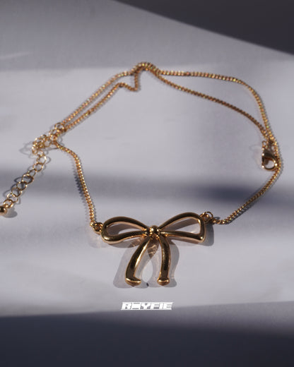 KOLORA Elegant Bow Charm Necklace