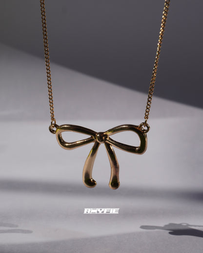 KOLORA Elegant Bow Charm Necklace