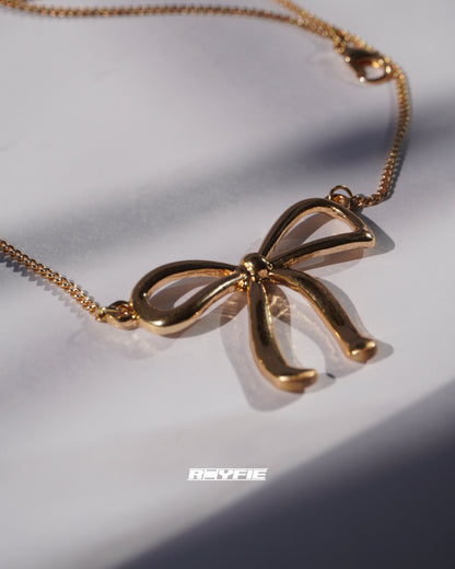 KOLORA Elegant Bow Charm Necklace