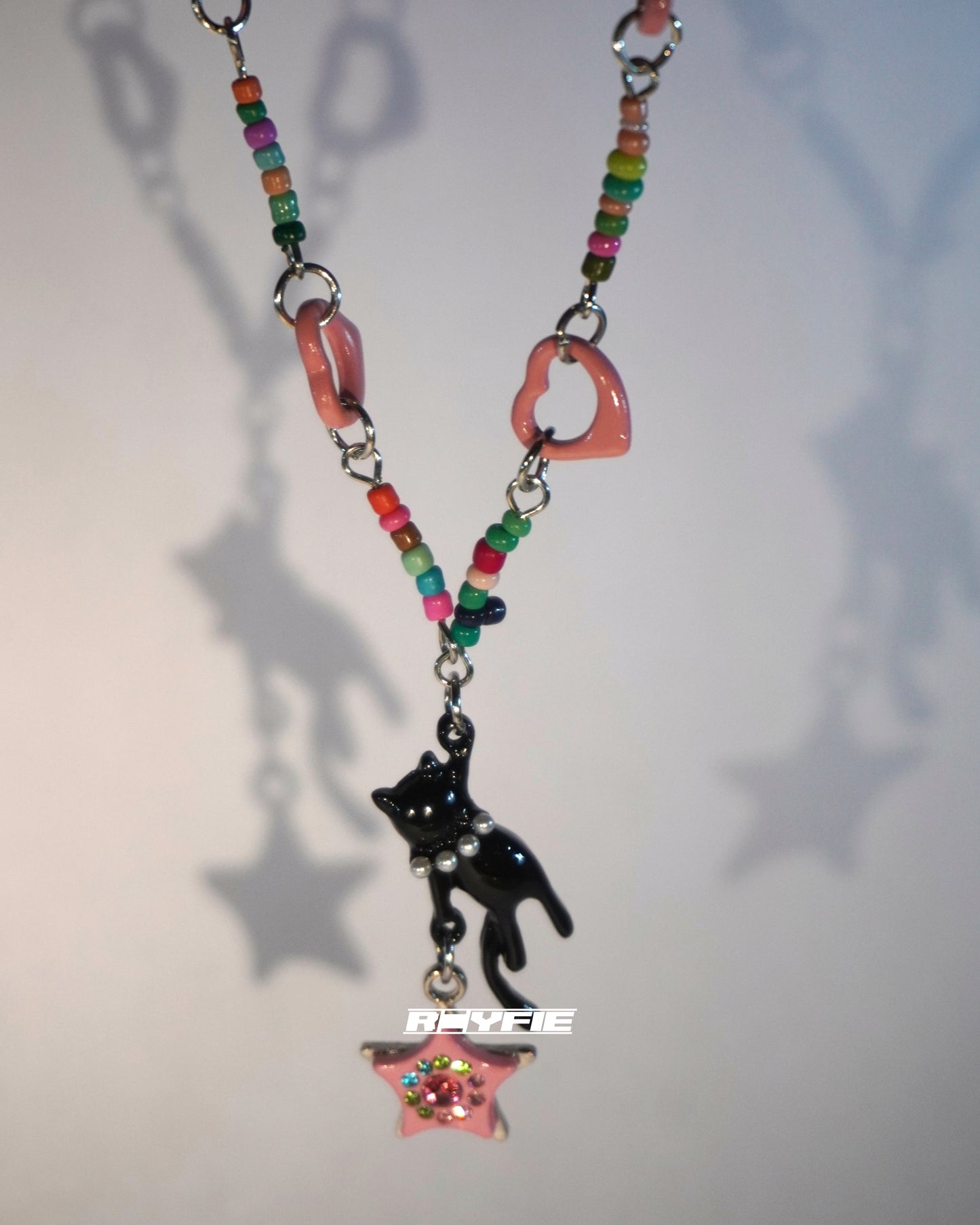  DE STIJL Whimsical Cat and Star Necklace