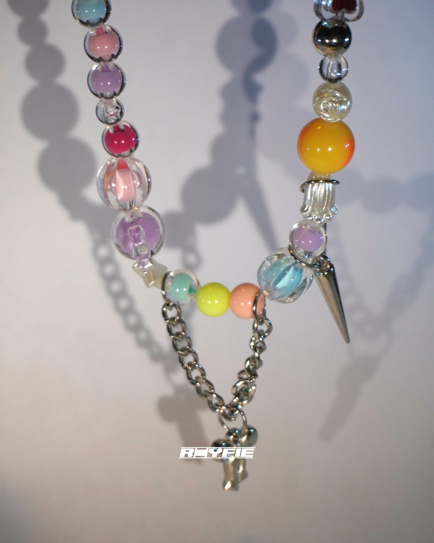  DE STIJL Colorful Bead and Dagger Necklace