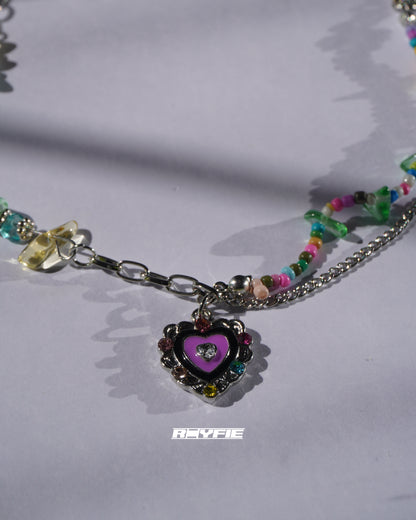 KOMBINA Colorful Heart Charm Necklace