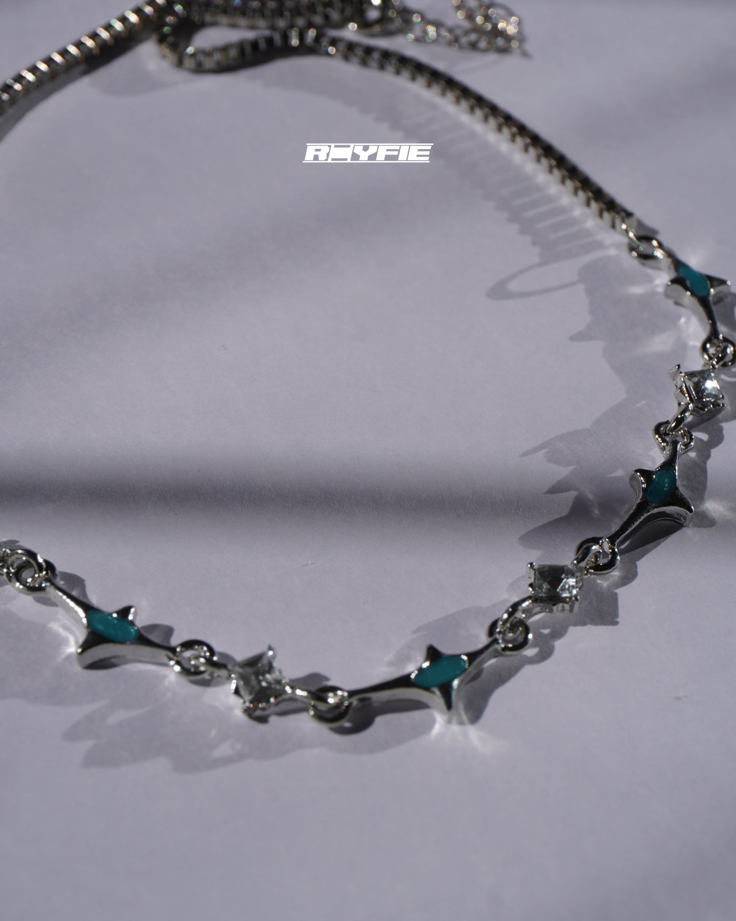 GESTALT Teal and Crystal Spike Necklace