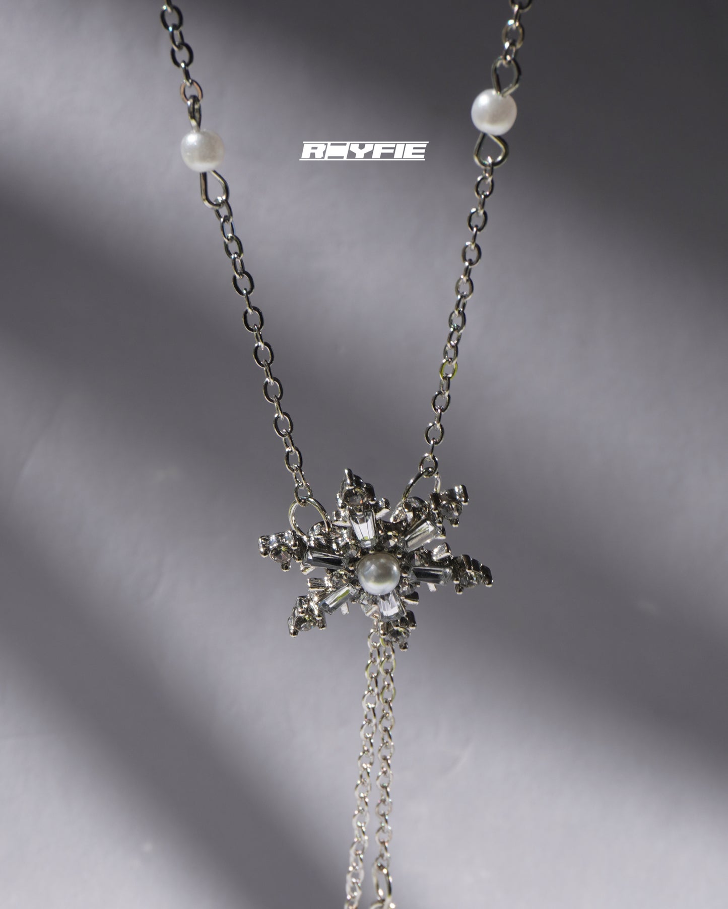 GESTALT Pearl and Crystal Snowflake Necklace