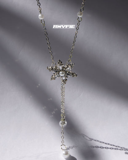 GESTALT Pearl and Crystal Snowflake Necklace