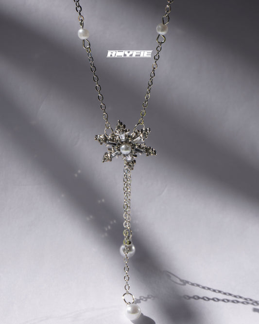 GESTALT Pearl and Crystal Snowflake Necklace