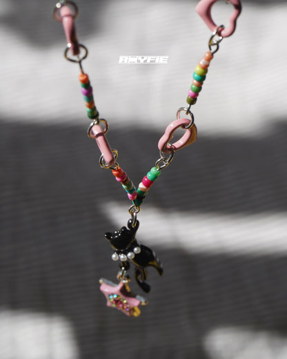  DE STIJL Whimsical Cat and Star Necklace