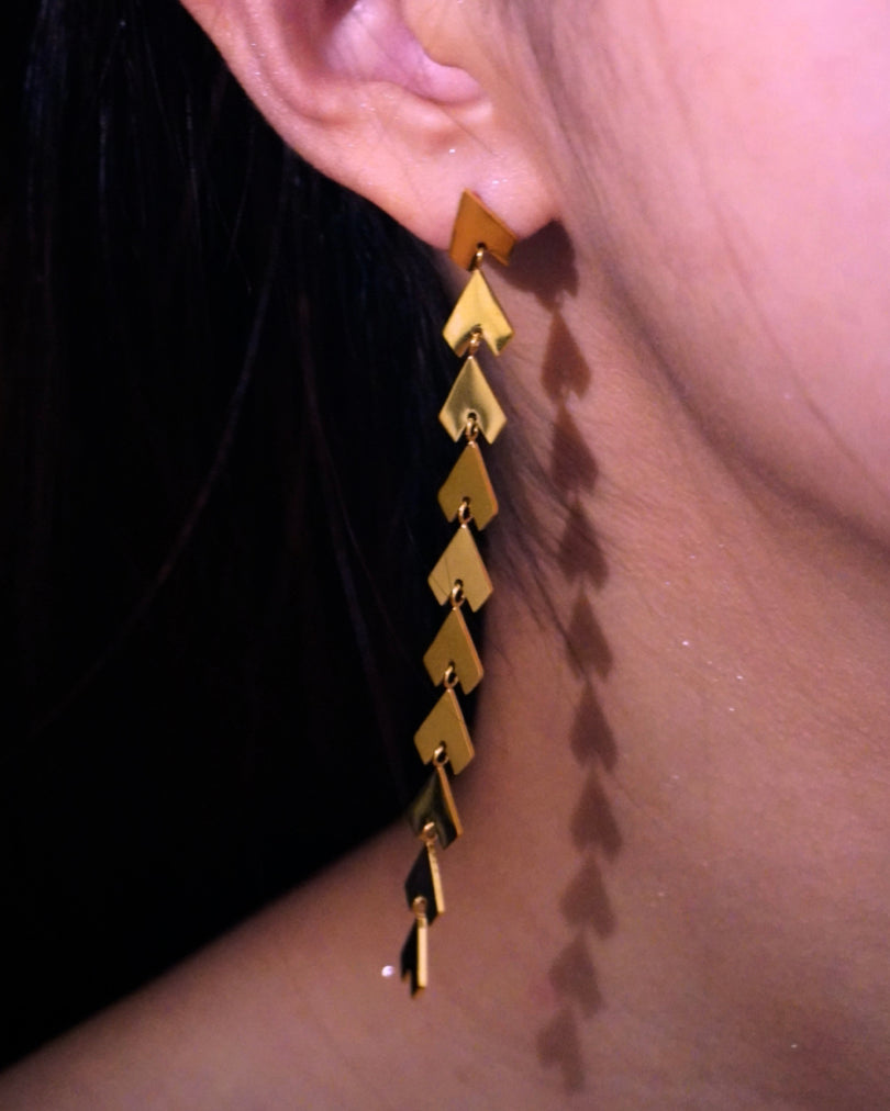 AKZENT 18K Plated Gold Long Tassel Earrings